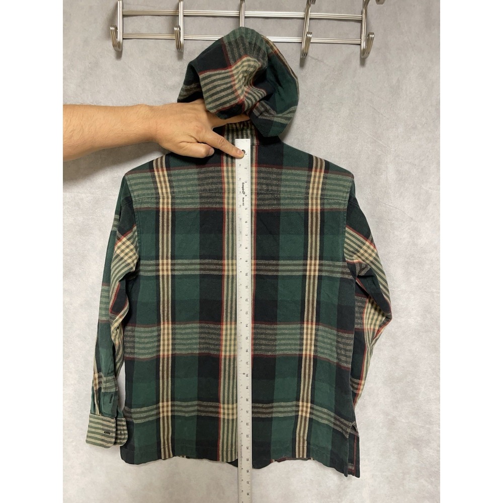 Ralph Lauren Jacket Women Petite S Flannel Plaid Twill Hood Coat Chore Workwear - Picture 5 of 8